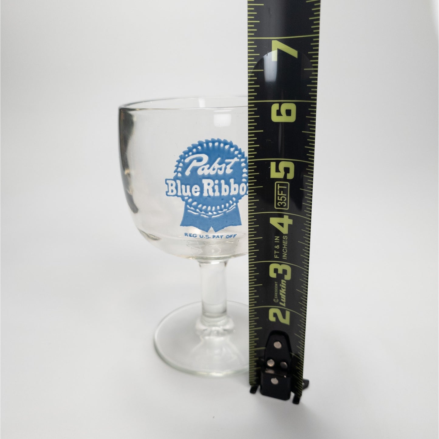 Vintage Pabst Blue Ribbon Heavy Beer Glass Goblet