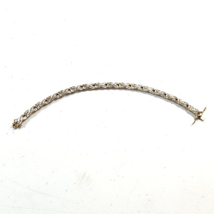 925 Marcasite Gold-Tone Tennis Bracelet Size 7 China