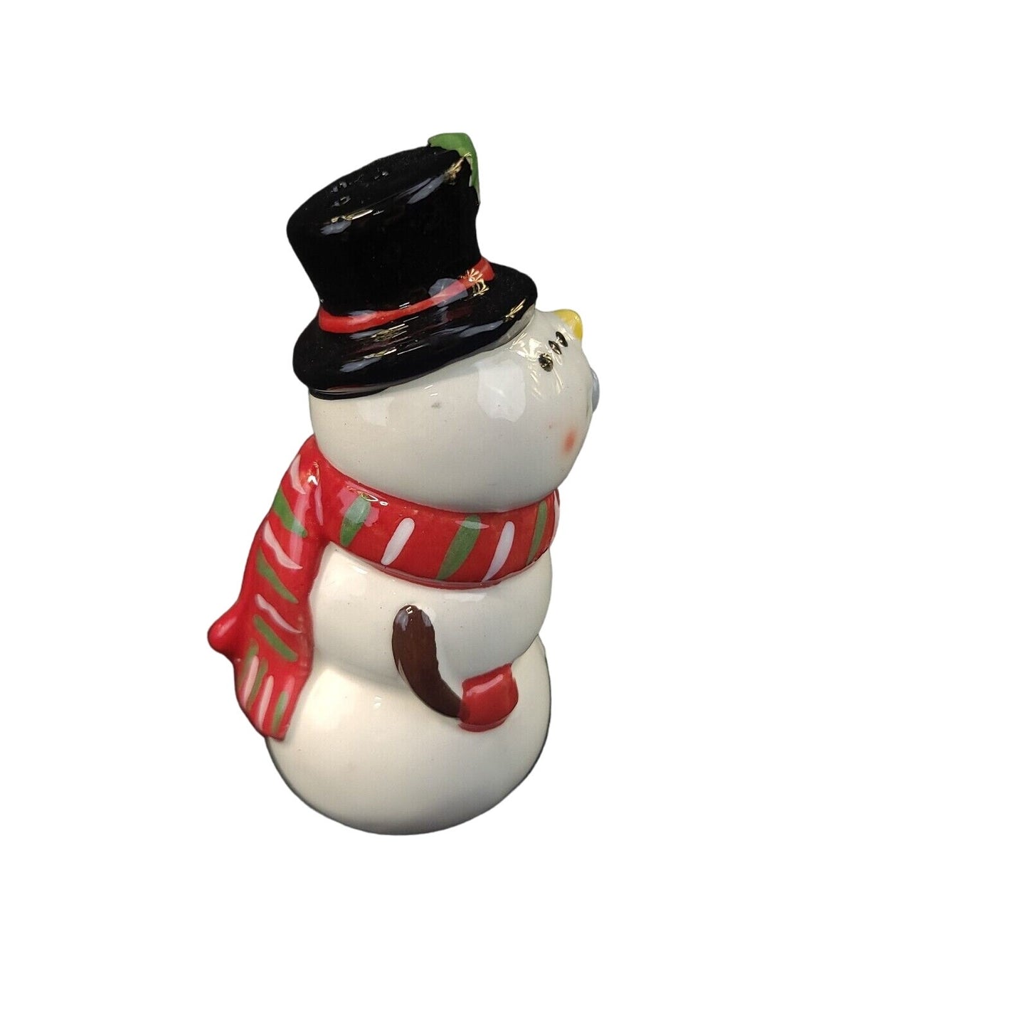 Mr & Mrs Snowman Kissing Couple Magnetic Ceramic Salt Pepper Shakers Set