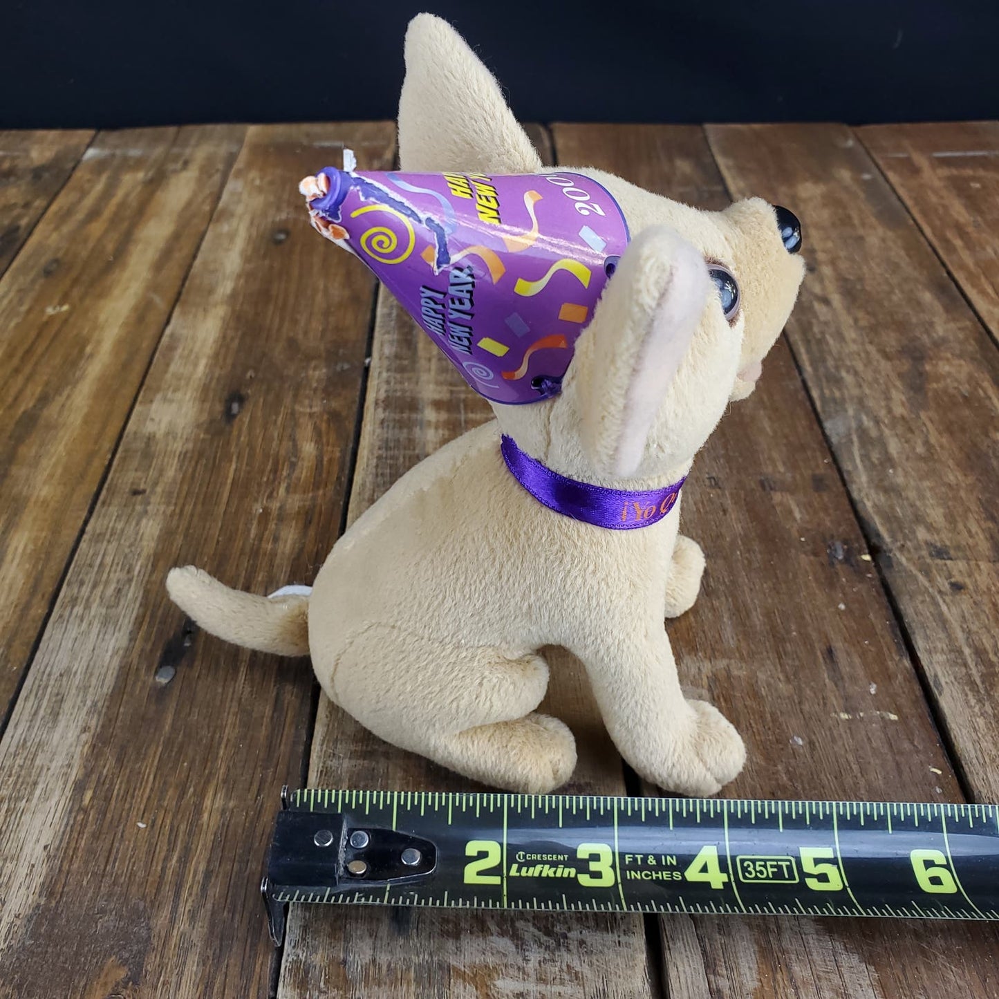 Vintage Yo Quiero Taco Bell Chihuahua Plush Y2k 2000 Happy New Year Not Working