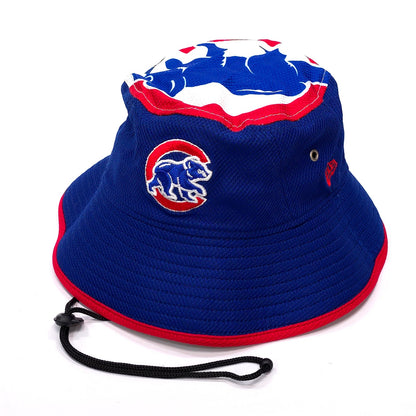 MLB Chicago Cubs Baseball Team Bucket Hat Top Logo New Ero W/ Chin Strap