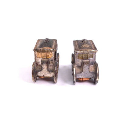 Vintage Metal Carriage Salt & Pepper Shakers Japann
