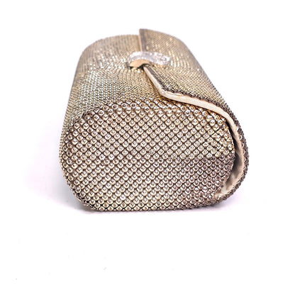 Vintage Saks Fifth Avenue Metal Mesh Evening Clutch Concho Clasp
