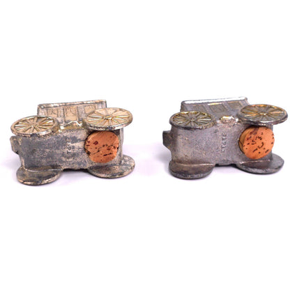Vintage Metal Carriage Salt & Pepper Shakers Japann
