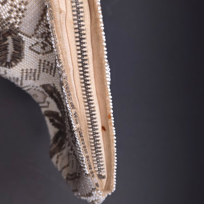 Vintage Czechoslovaxia Beaded Evening Clutch Handbag Purse Zipper Closure