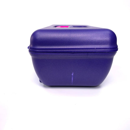 Vintage Caboodles Medium Cosmetic Makeup Jewelry Box w/ Mirror Purple Pink 2752