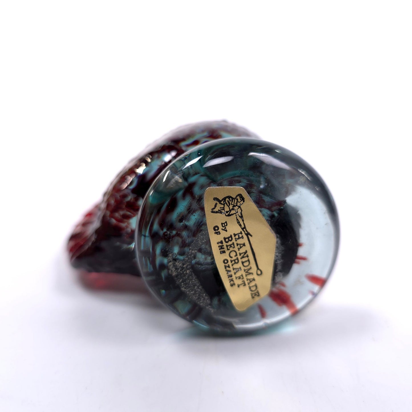 Vintage Becraft Hand Blown Glass Chicken Hen Rooster Turkey Paper Weight Ozarks