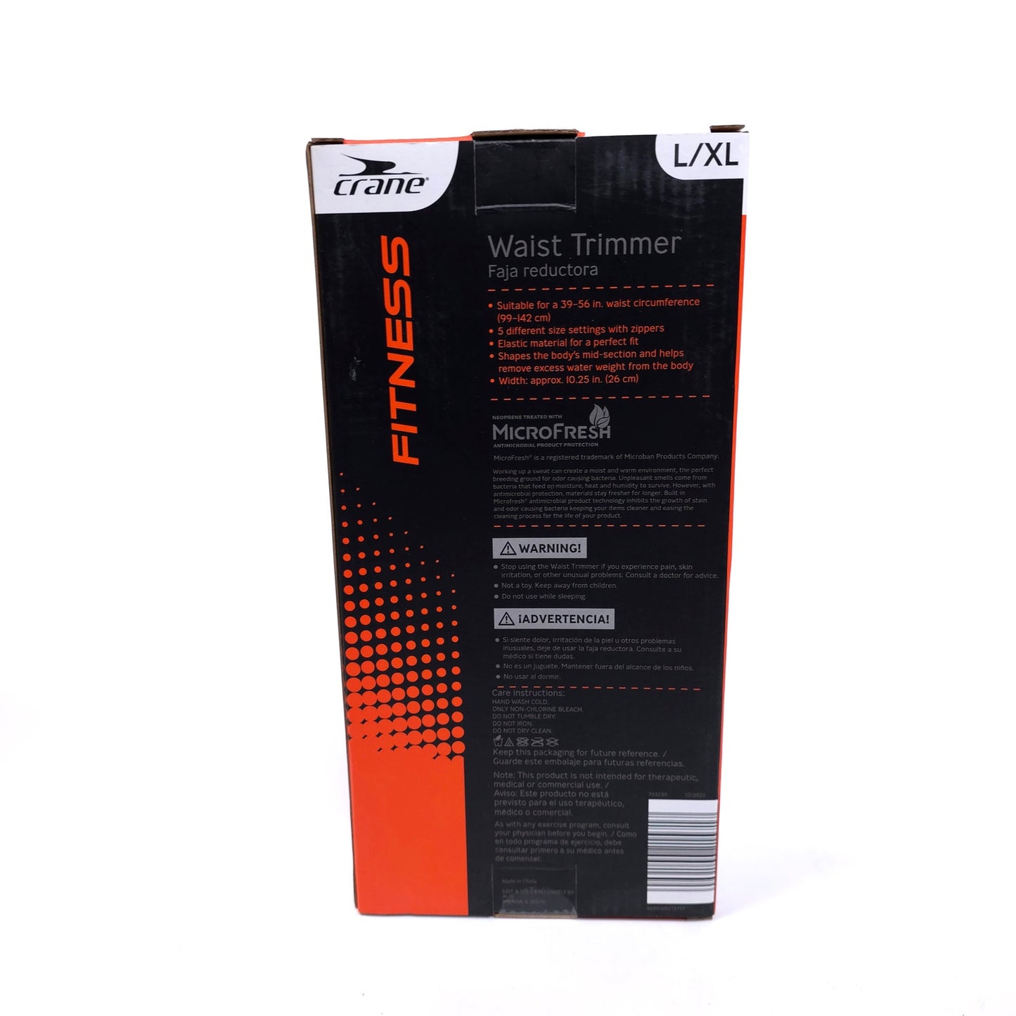 Crane Fitness Waist Trimmer Antimicrobial MicroFresh Size L / XL