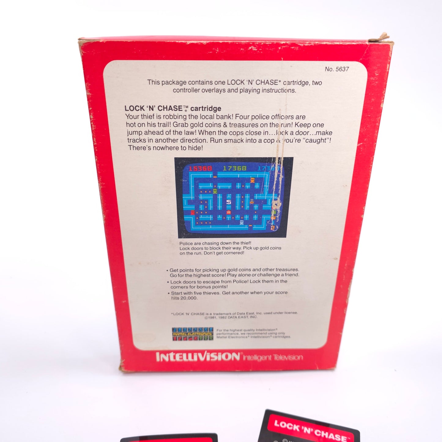 Mattel Intellivision Lock 'N' Chase Video Game With Box and Inserts