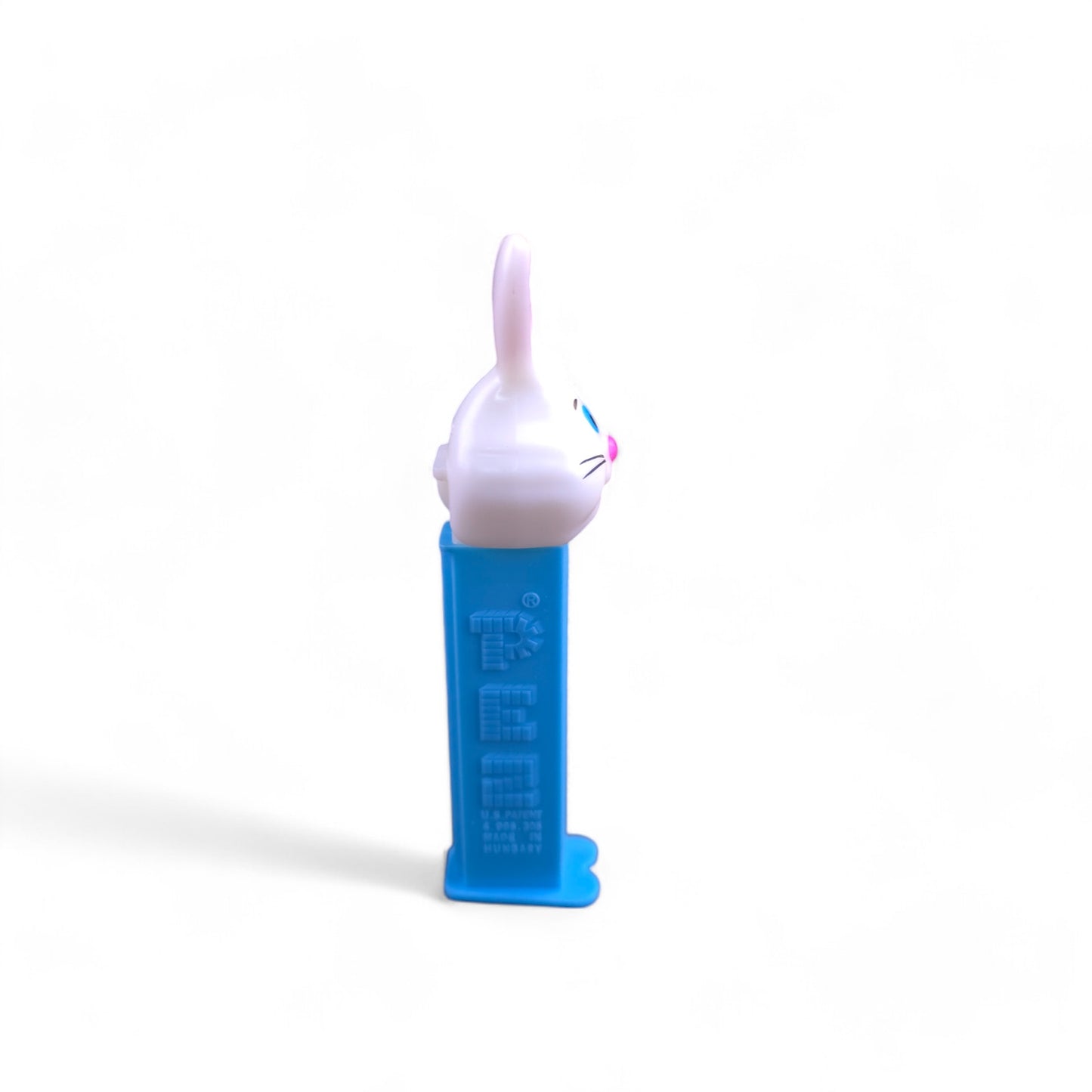 PEZ White Easter Bunny Footed Candy Dispenser 2008 Retired Blue