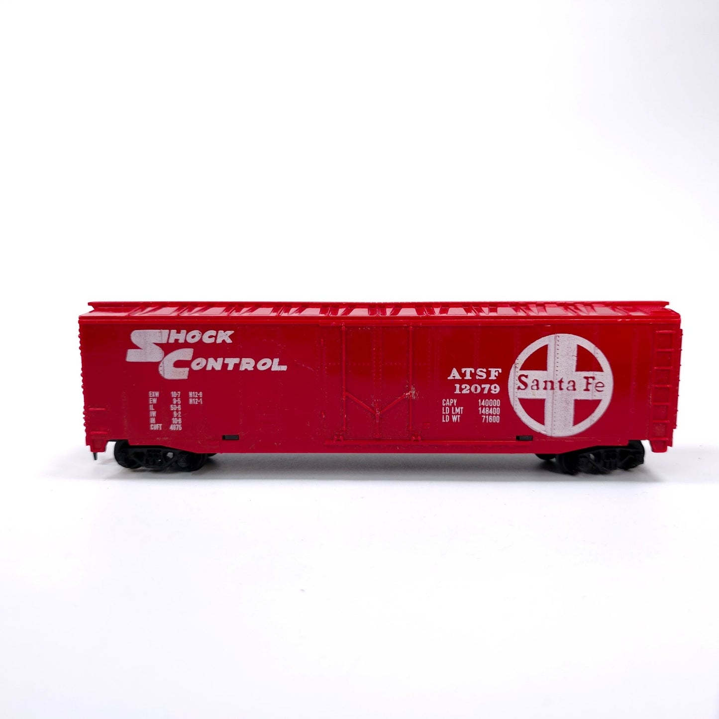 Tyco HO Scale Santa Fe ATSF 12079 Shock Control Red Train Car