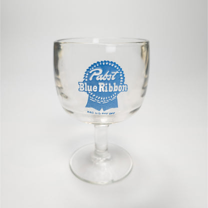 Vintage Pabst Blue Ribbon Heavy Beer Glass Goblet