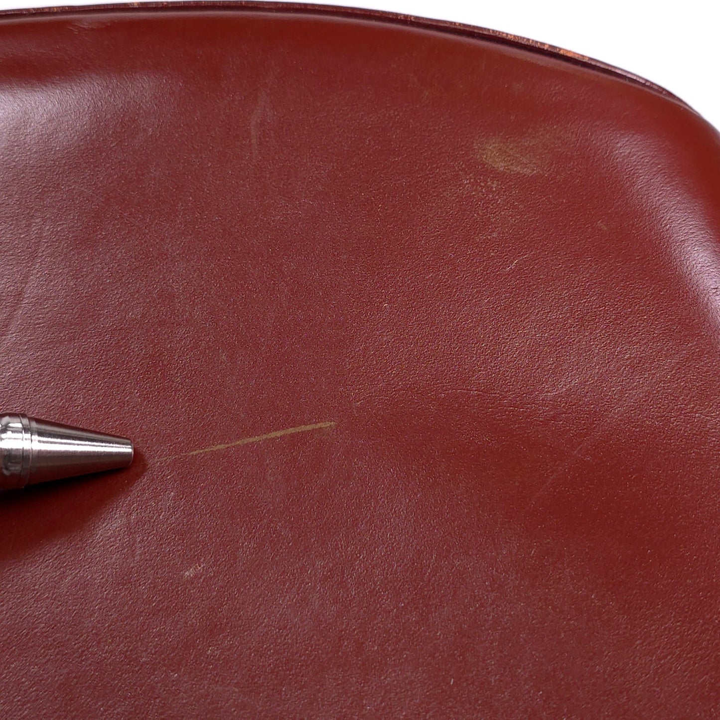 Vintage Companion Leather Top Handle Kiss Lock Bag Purse