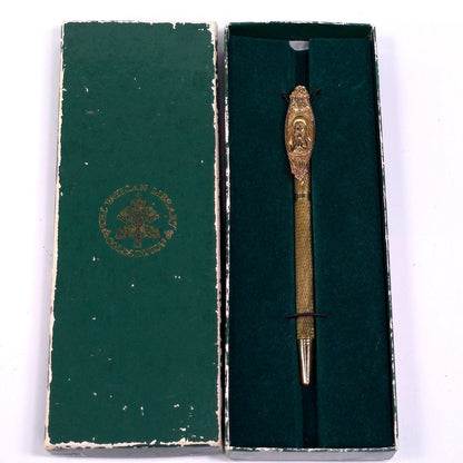 Vatican Library Collection Gold Tone Virgin Mary Madonna Pen