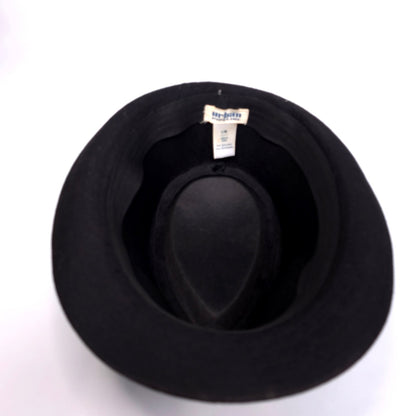 Vintage Style Black 100% Cotton Shell Fedora Hat