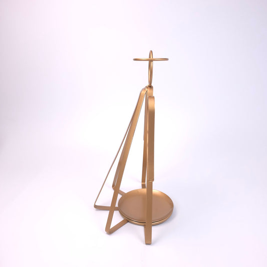 12 inch Metal Angel 3 inch Candle Holder Bronze/Gold Tone