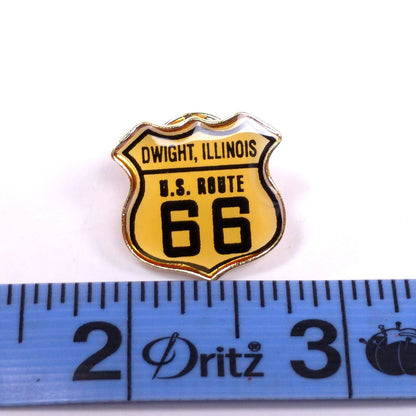 US Route 66 Dwight Illinois Pinback Pin