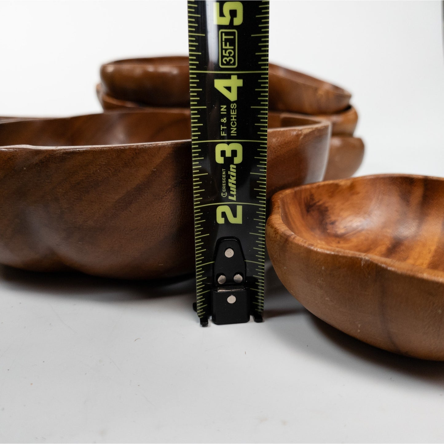 Leilani Monkey Pod Wood Salad Bowl Set 10 Bowls, 1 Serving Bowl w/ Fork & Spoon