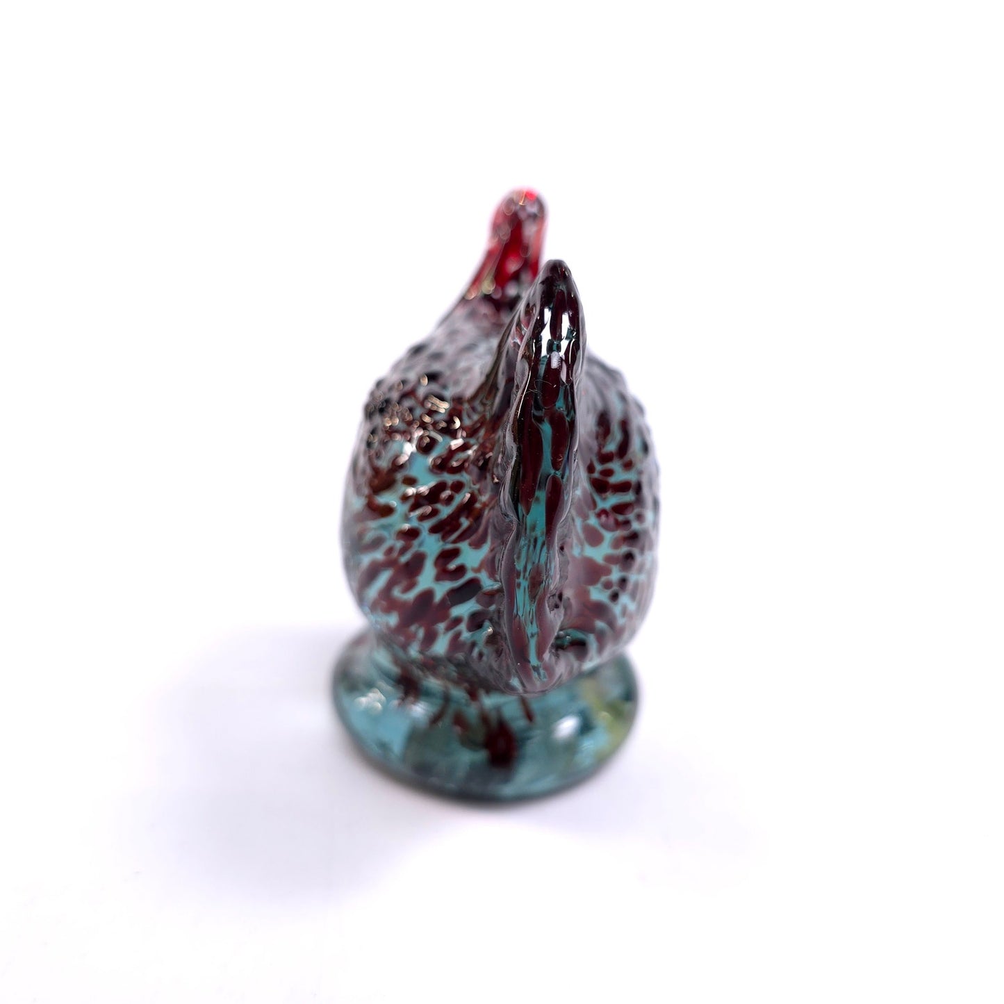 Vintage Becraft Hand Blown Glass Chicken Hen Rooster Turkey Paper Weight Ozarks