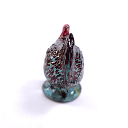Vintage Becraft Hand Blown Glass Chicken Hen Rooster Turkey Paper Weight Ozarks
