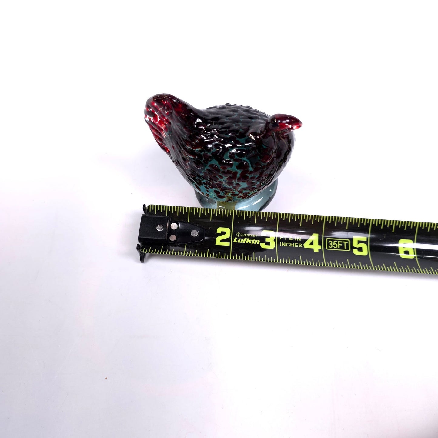 Vintage Becraft Hand Blown Glass Chicken Hen Rooster Turkey Paper Weight Ozarks