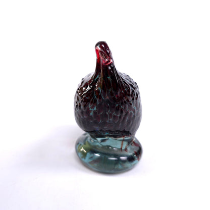 Vintage Becraft Hand Blown Glass Chicken Hen Rooster Turkey Paper Weight Ozarks