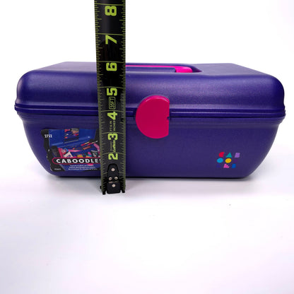 Vintage Caboodles Medium Cosmetic Makeup Jewelry Box w/ Mirror Purple Pink 2752