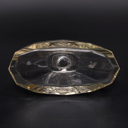 Vintage Art Deco MCM Crystal Perfume Bottle With Faceted Stopper