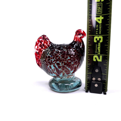 Vintage Becraft Hand Blown Glass Chicken Hen Rooster Turkey Paper Weight Ozarks