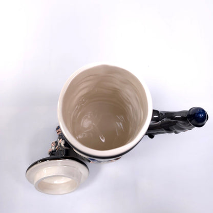 Vintage Police Bobby Themed Stein Tankard W/ Topper Lid