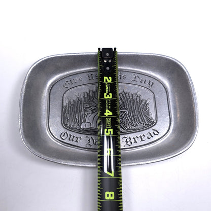 Wilton Armetale Pewter Bread Tray Give Us This Day Our Daily Bread Metal Decor