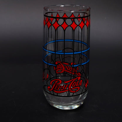 Vintage Pepsi-Cola Stained Glass Cup Design 6" Tall