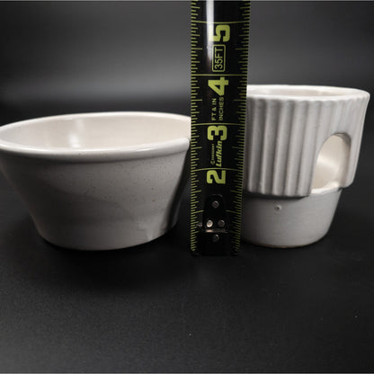 Vintage Ceramic 2 Piece Fondue Set USA