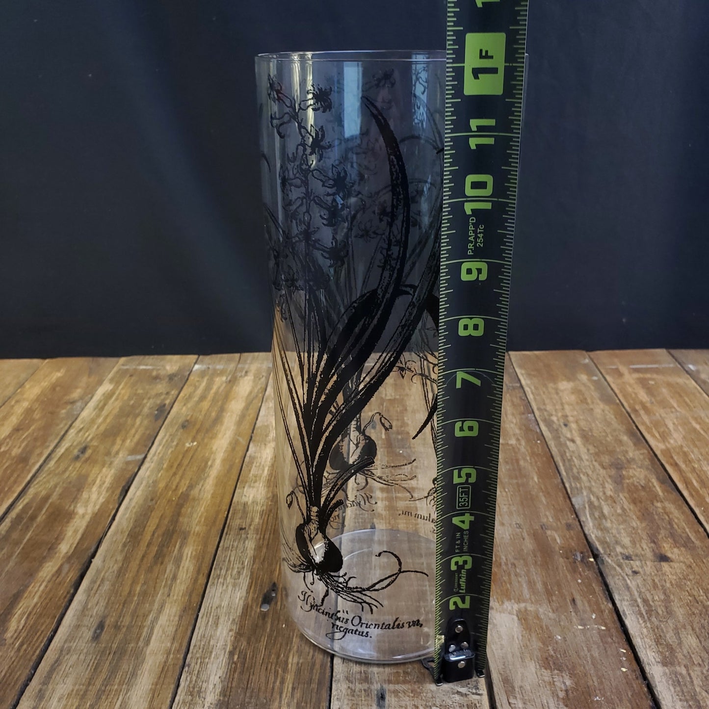 Clear Glass Vase with Hyacinth Flower Overlay - Elegant Home Decor