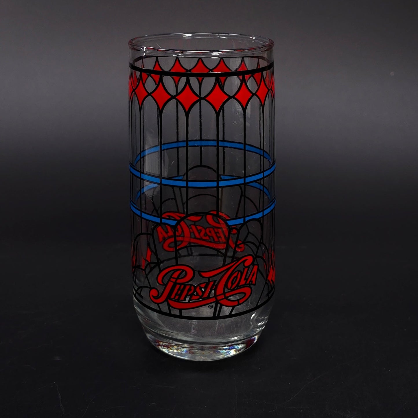 Vintage Pepsi-Cola Stained Glass Cup Design 6" Tall