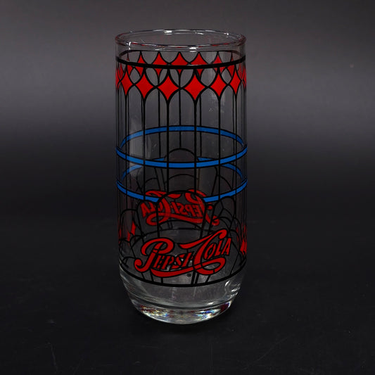 Vintage Pepsi-Cola Stained Glass Cup Design 6" Tall