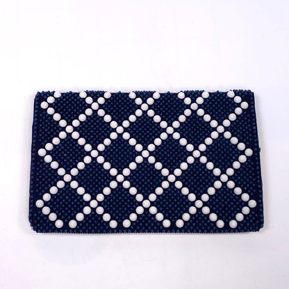 Beaded Fold Over Clutch Handbag Purse 2 Comparments