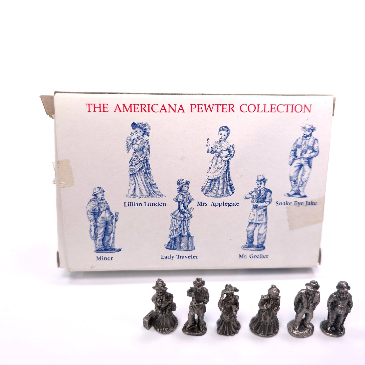 Lot of 6 Pewter Figures 1993 The Americana Pewter Collection AH31