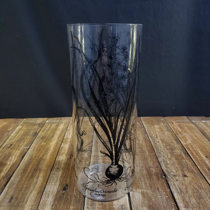 Clear Glass Vase with Hyacinth Flower Overlay - Elegant Home Decor