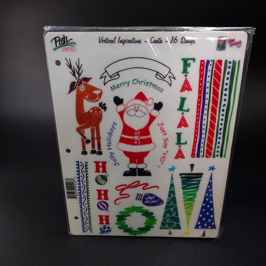 Sealed 16 Holiday Christmas Sanat Stamps Vertical Inspirations Posh Limited