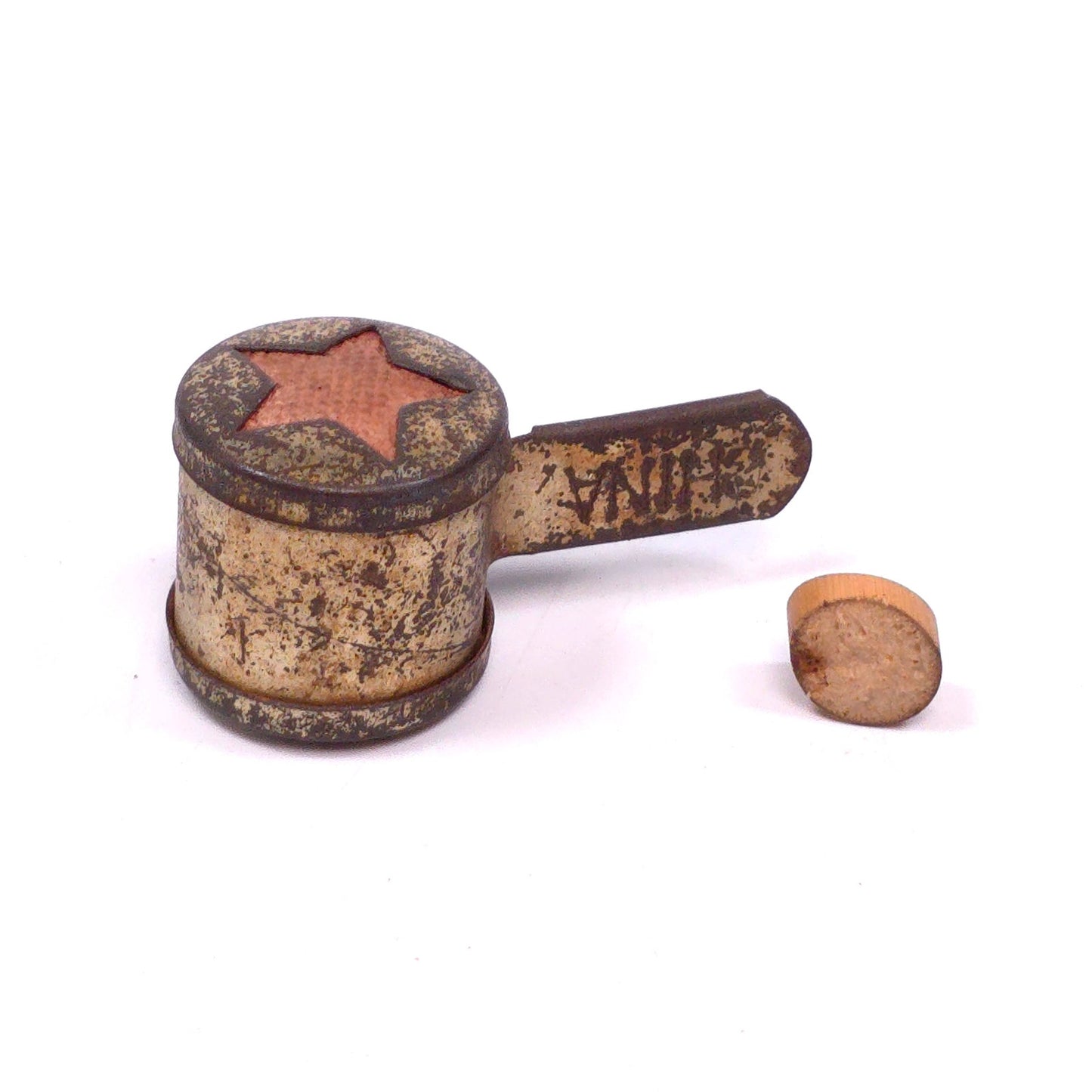 Vintage Metal Star Top Sewing Need Case Holder Rare