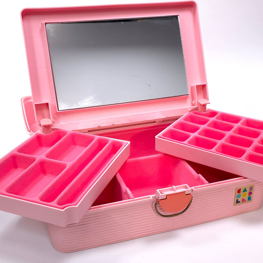 Vintage Caboodles Large Case Cosmetic Makeup Jewelry Box Pink 2425