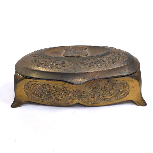 Antique K & Co Bronze Jewelry Trinket Box Detroit Michigan Post Office