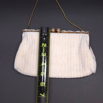 Vintage Denise Francelle Handmade Beaded Clutch Handbag Purse Paris Kiss Lock