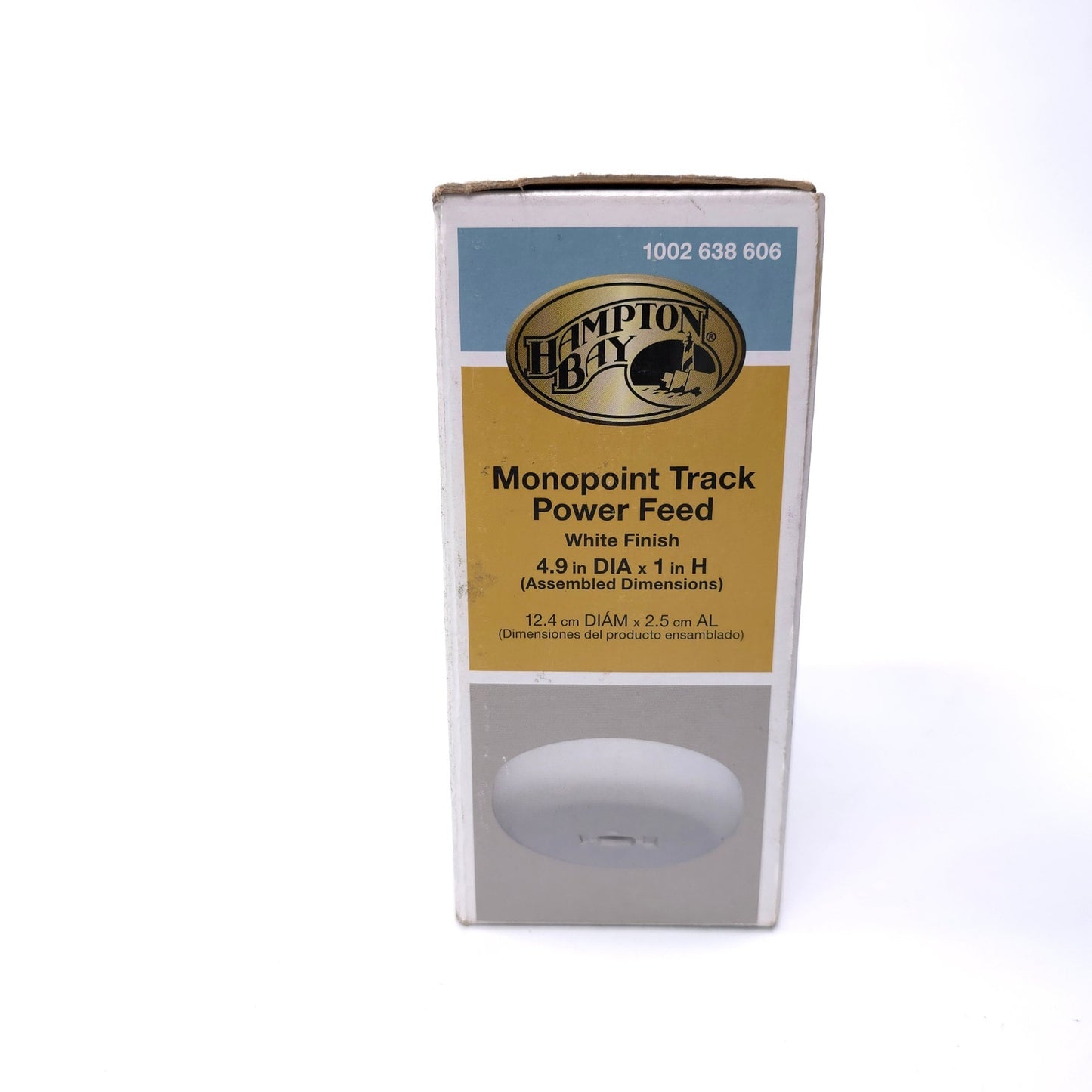 Hampton Bay Monopoint Track Power Feed White Finish 4.9 DIA x 1 H in