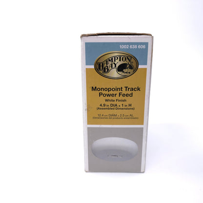 Hampton Bay Monopoint Track Power Feed White Finish 4.9 DIA x 1 H in
