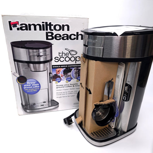 Hamilton Beach The Scoop Single Serve 14 oz Coffeemaker 49981 Travel Mug Cup