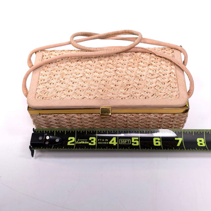 Vintage 60's H.I. Bag Woven Retangle Handbag w/ Attached Coin Purse