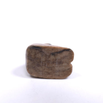 Vintage Soapstone Sitting Eskimo Carved Figurine