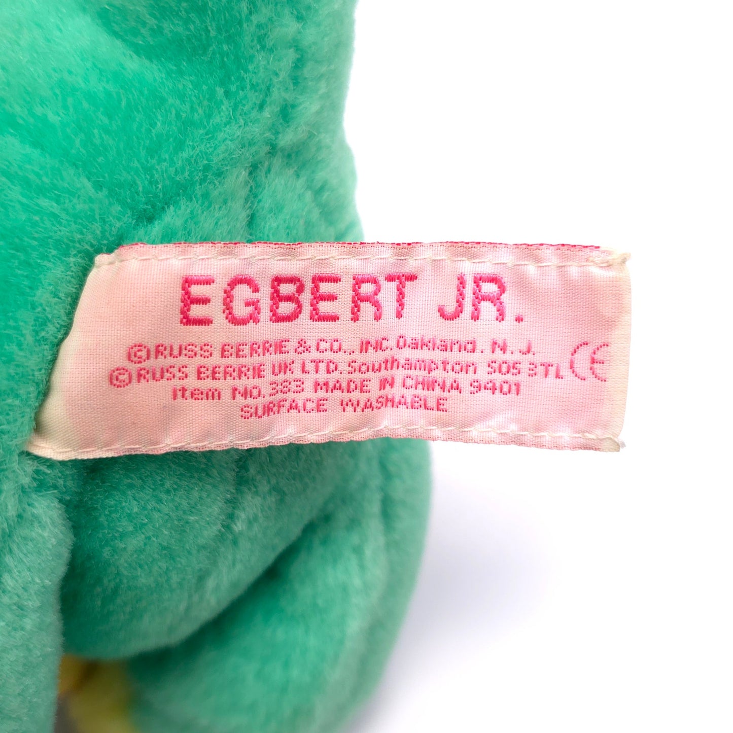 Egbert Jr. Russ Berrie Easter Egg Bunny Ears 8" Dino